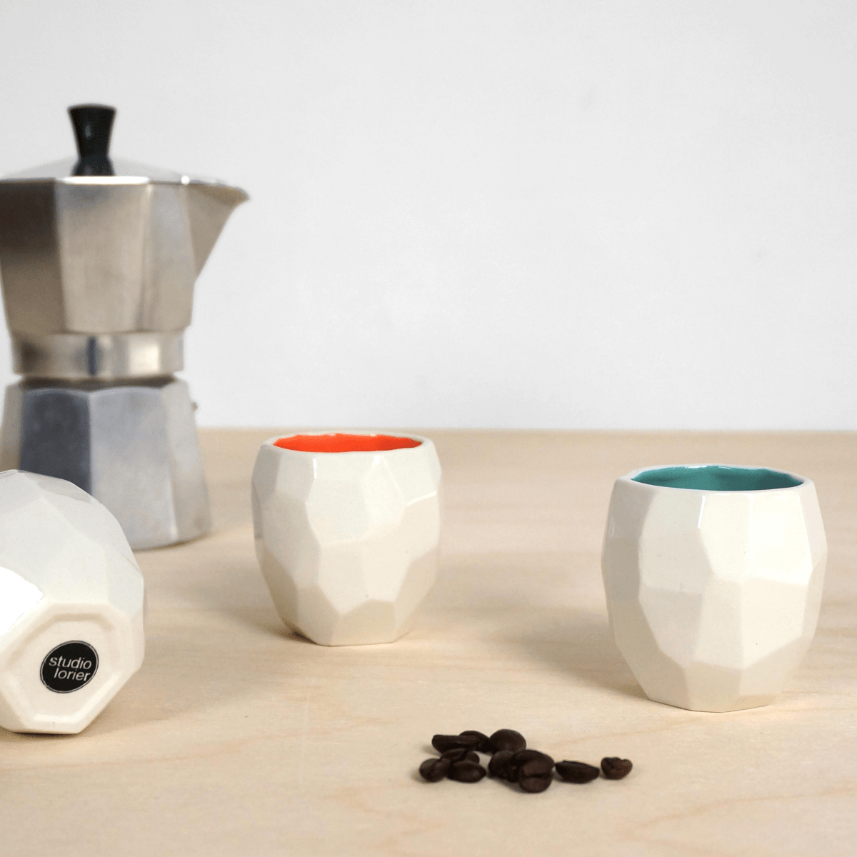 3x Poligon espresso mok