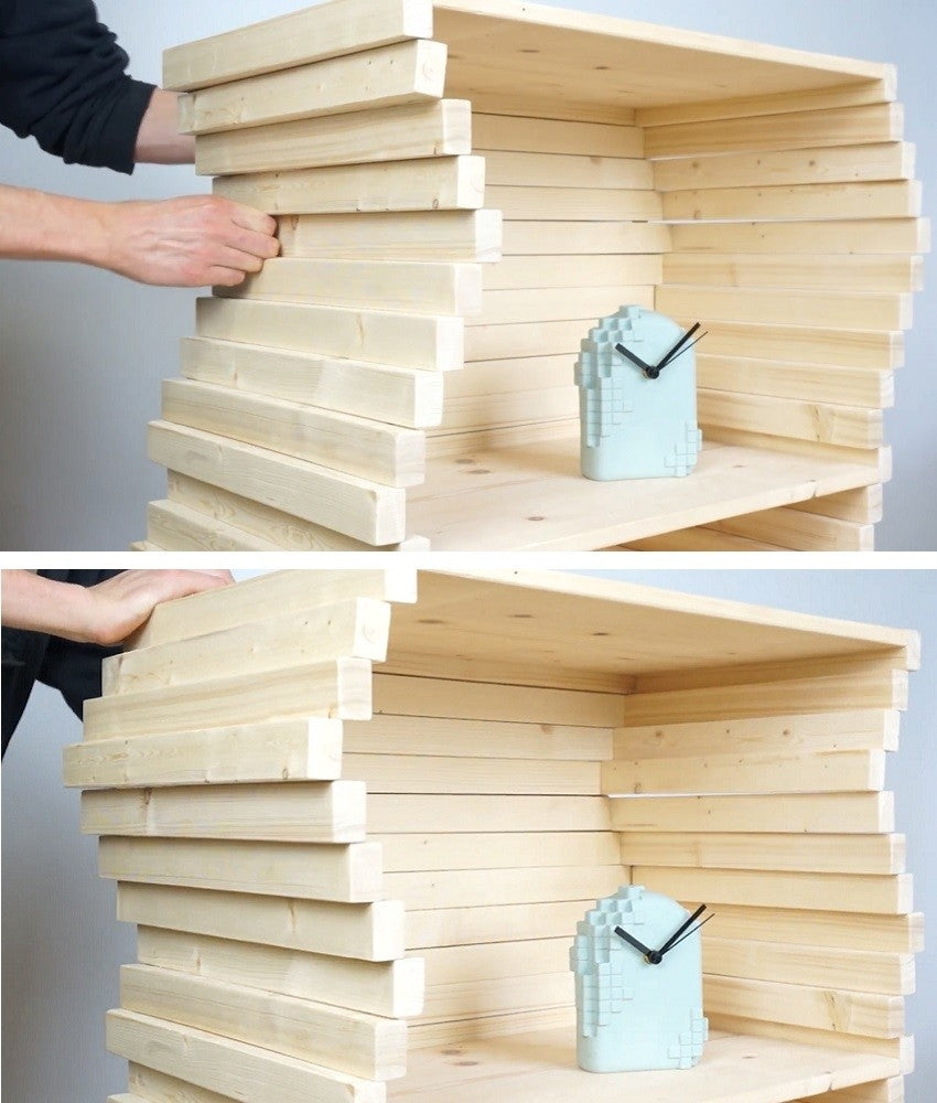 Golfende aanpasbare kast