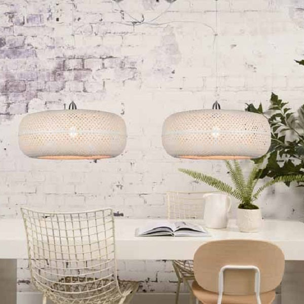 Palawan - Dubbele Hanglamp – Bamboe – Wit