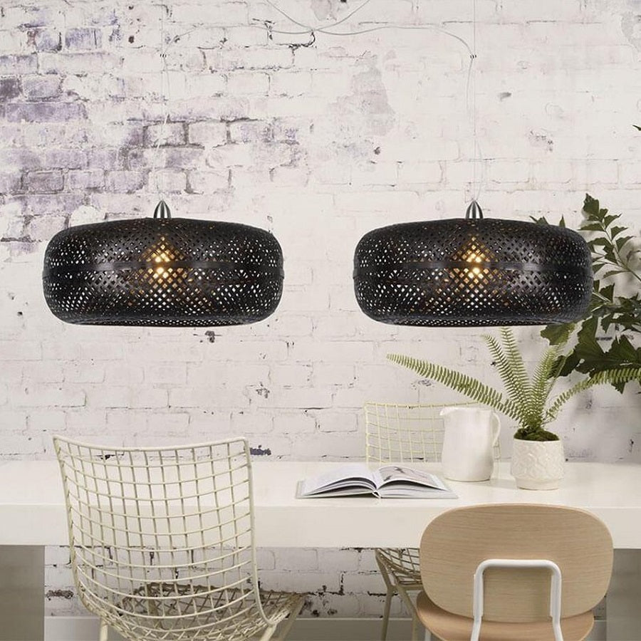 Palawan - Dubbele Hanglamp –  Bamboe – Zwart
