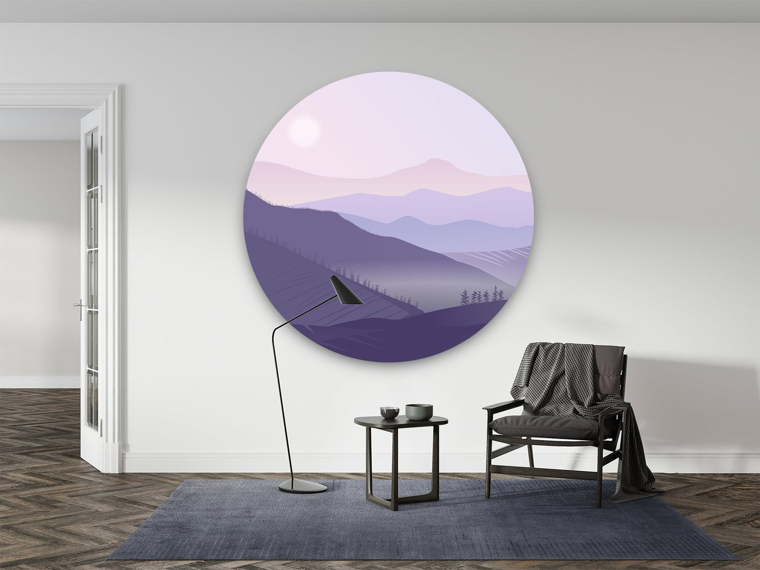 Wandcirkel - Purple Sunrise