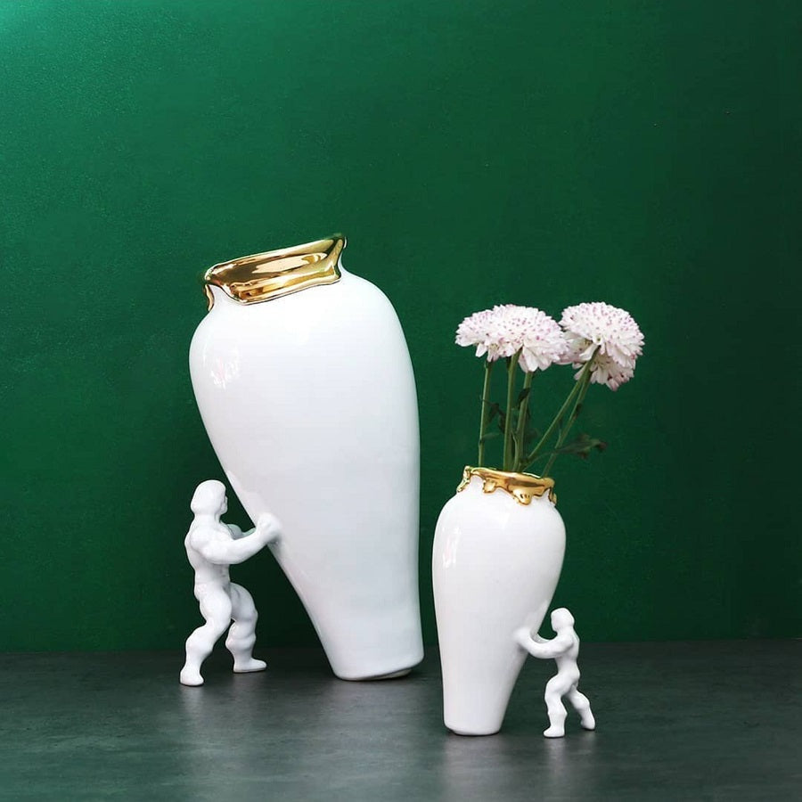 My Superhero Vaas - Wit Goud - Large