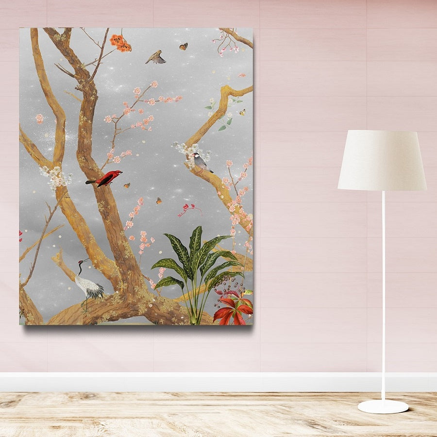 Behangpaneel 80*100 cm Mystic Garden Grey