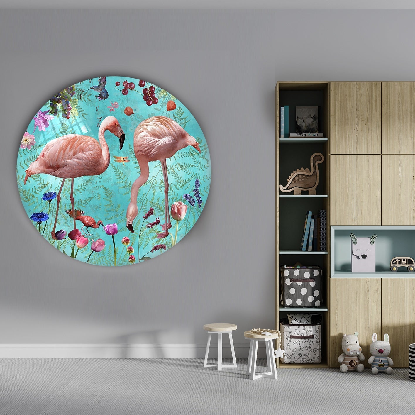 Behangcirkel Plexiglas ⌀ 100 cm Audubon Blue