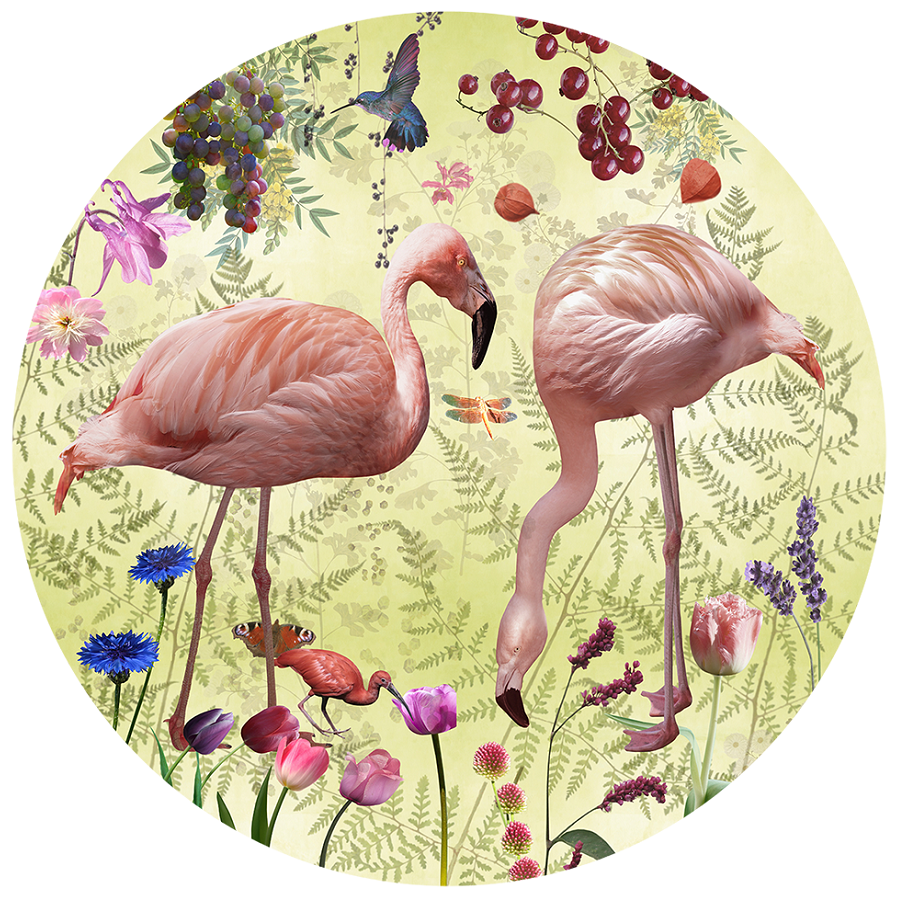 Behangcirkel Audubon ⌀ 100 cm yellow