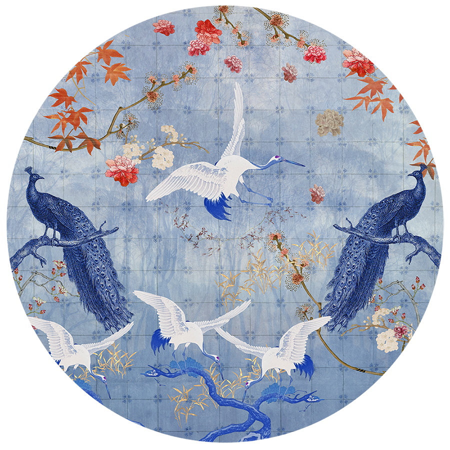 Behangcirkel Delft Blue ⌀ 130 cm