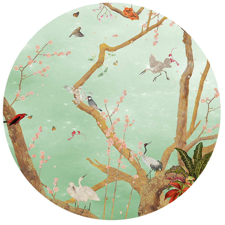 Behangcirkel ⌀ 100 cm Mystic Garden Green