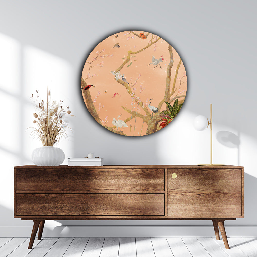 Behangcirkel ⌀ 100 cm Mystic Garden Mandarin