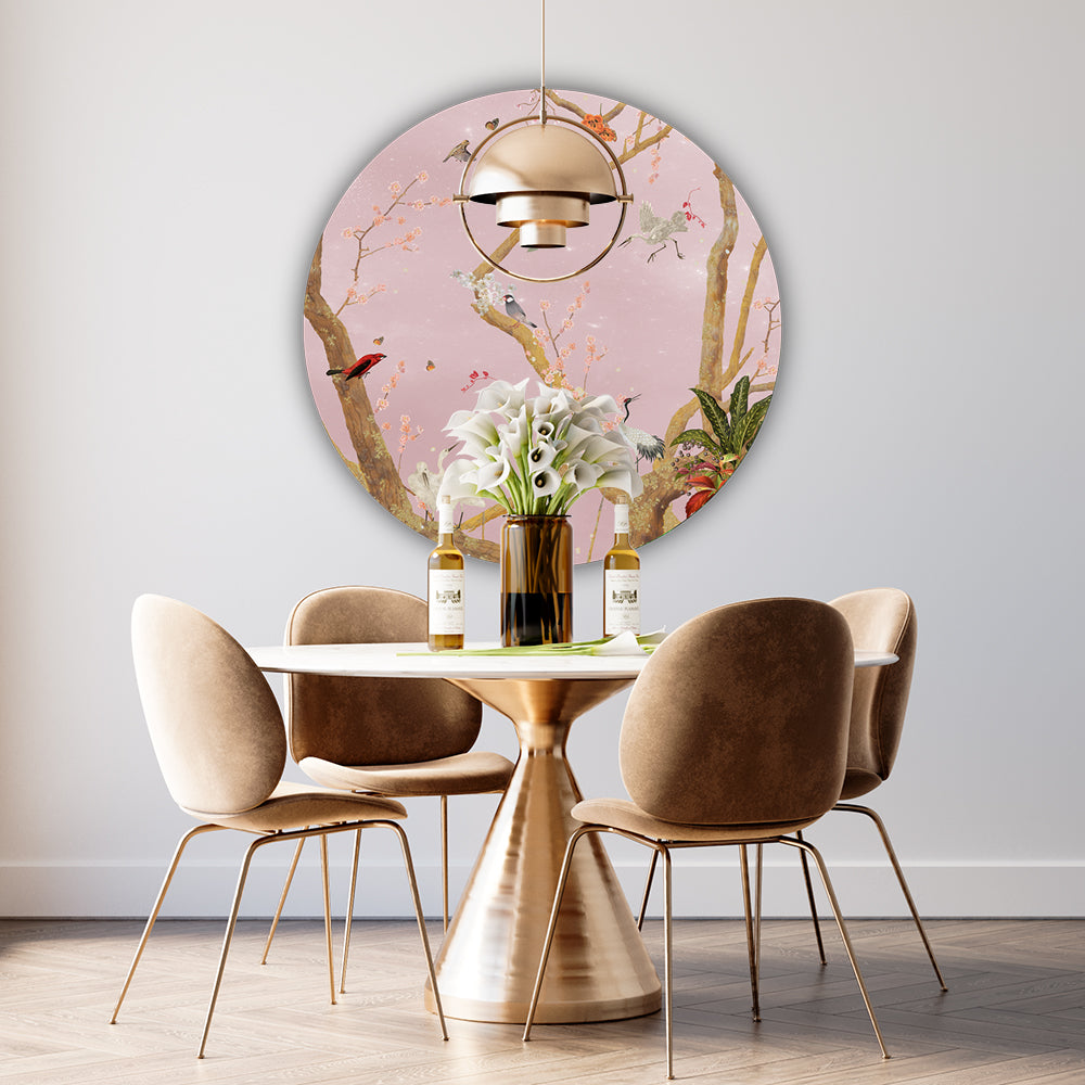 Behangcirkel ⌀ 100 cm Mystic Garden Pink