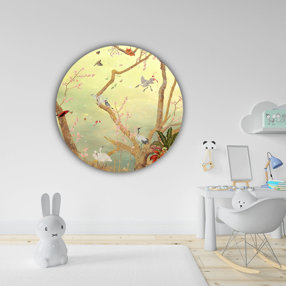 Behangcirkel ⌀ 100 cm Mystic Garden Yellow