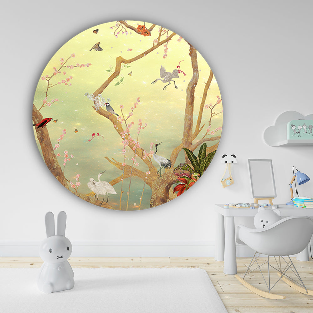 Behangcirkel ⌀ 130 cm Mystic Garden Yellow