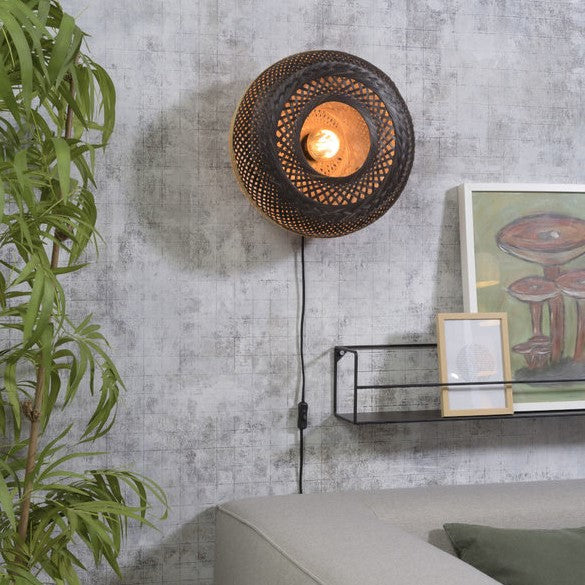 Palawan - Wandlamp - 40cm naturel_zwart M