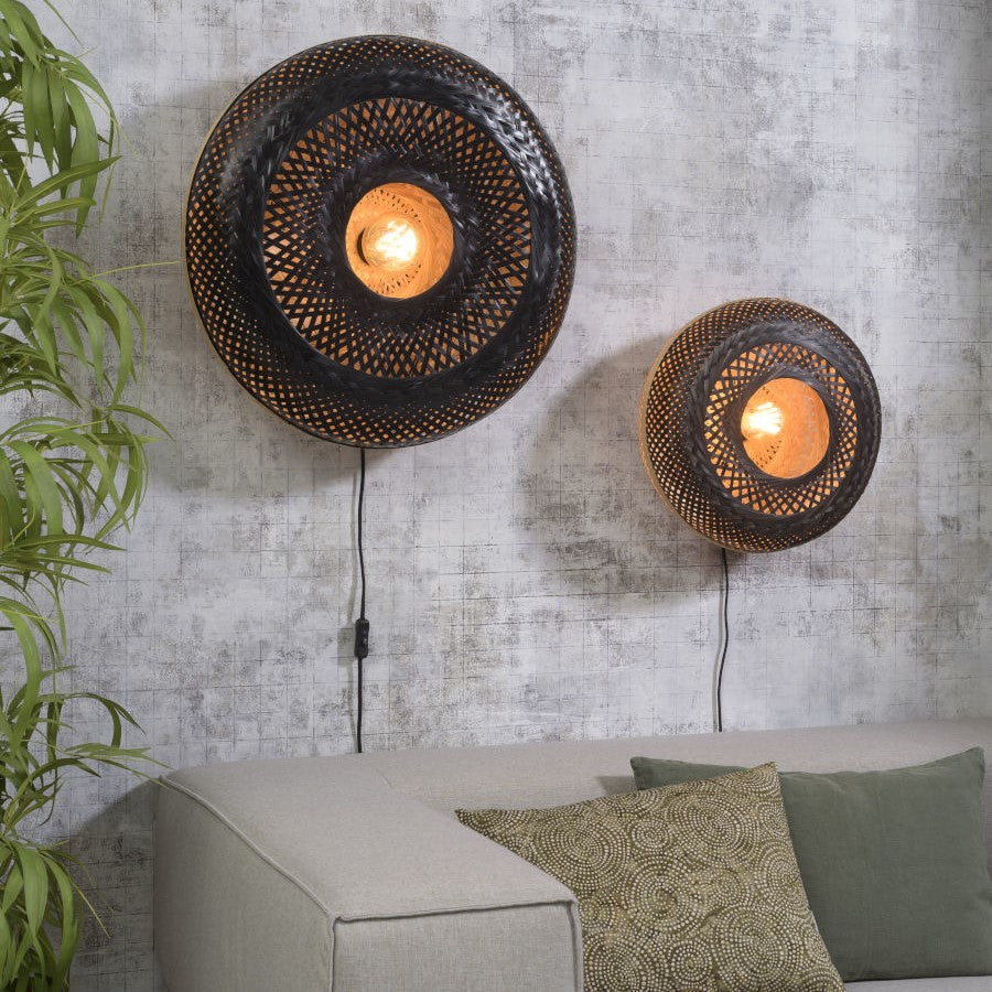 Palawan - Wandlamp - 40cm naturel_zwart M