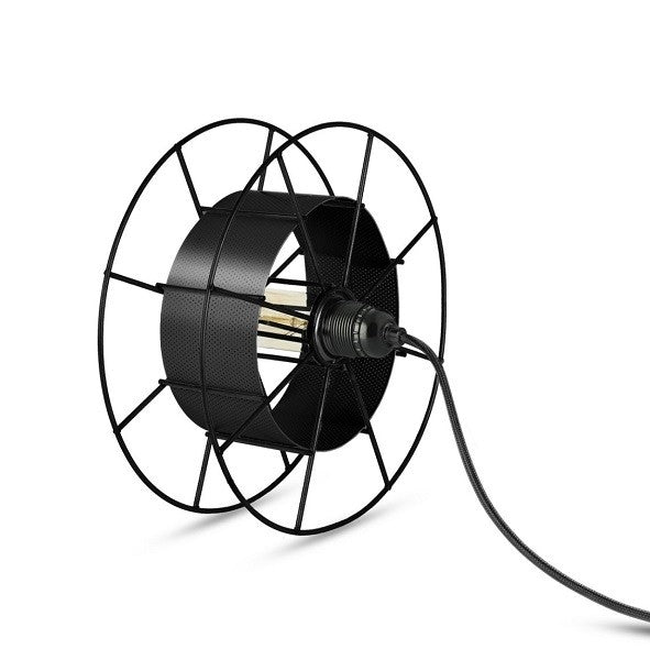 Vloerlamp SPOOL Zwart met Skin Zwart