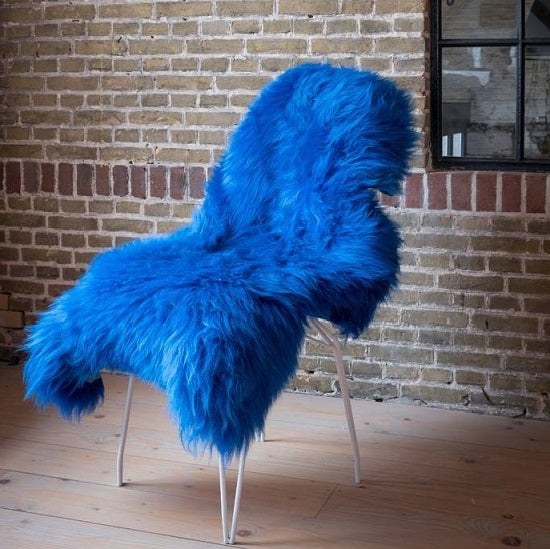 Texels schapenvacht - Kobalt Blauw