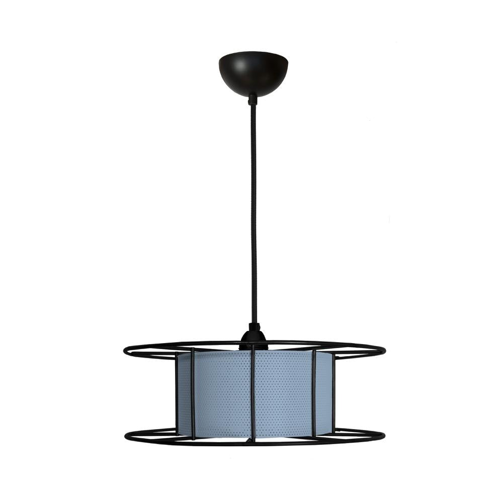 Hanglamp SPOOL Zwart met Skin Blauw