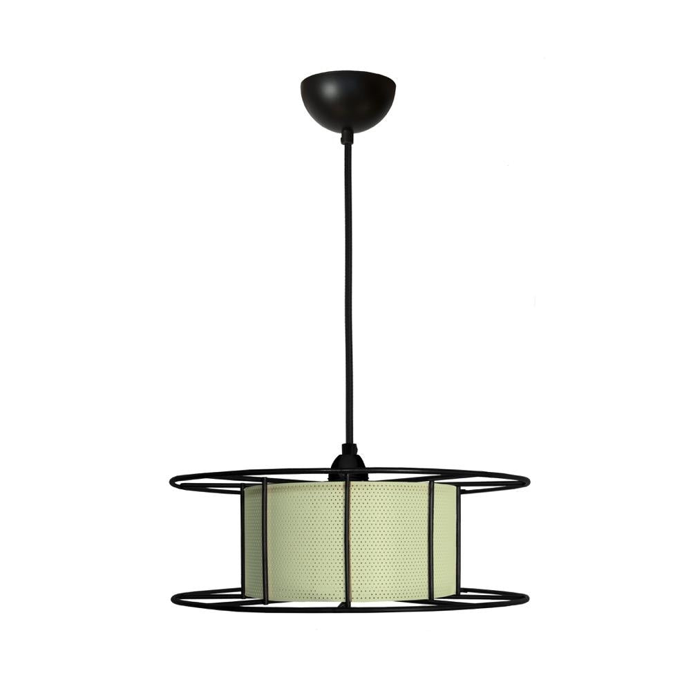 Hanglamp SPOOL Zwart met Skin Groen