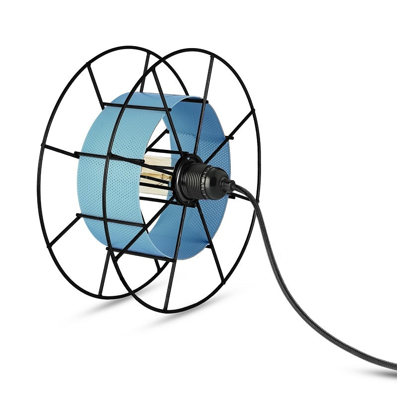 Vloerlamp SPOOL Zwart met Skin Blauw