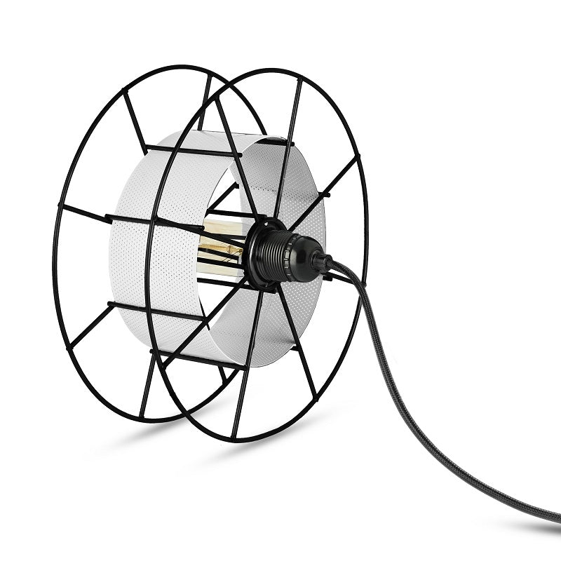 Vloerlamp SPOOL Zwart met Skin Wit