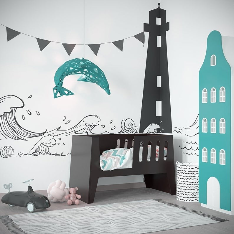 Dolphin Paper Lampshade Mint