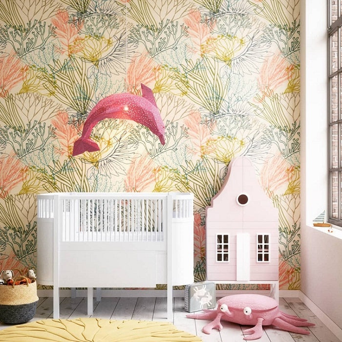 Dolphin Paper Lampshade Pink