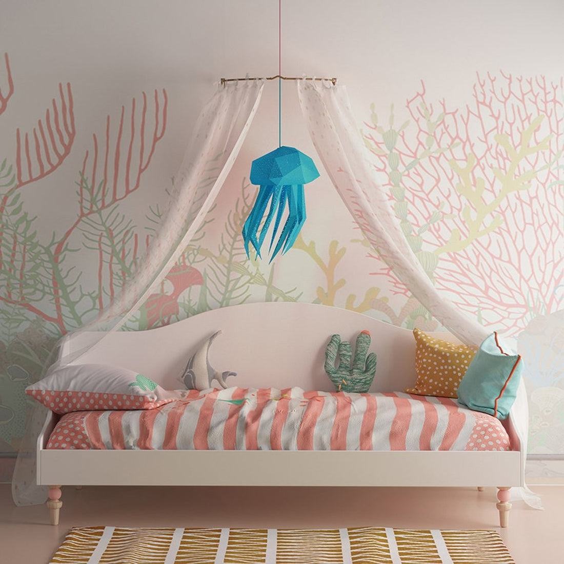 Jellyfish Paper Lantern Blauw