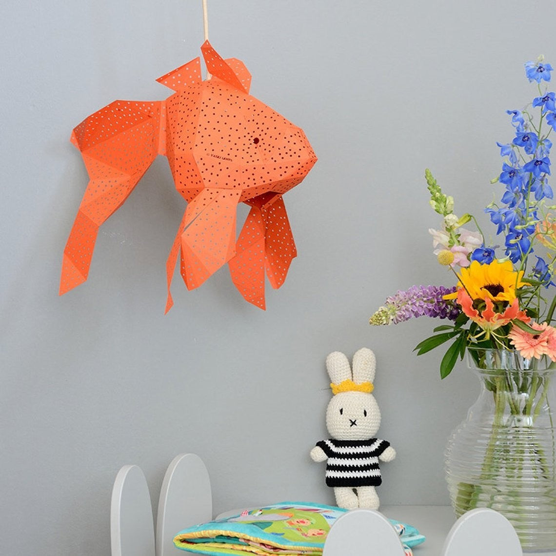 Fish Paper Lantern Oranje