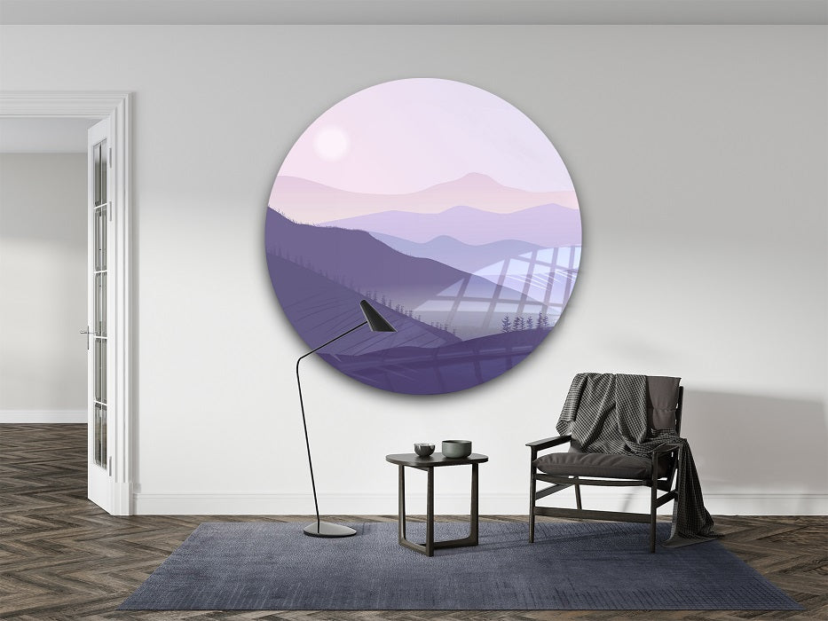 Wandcirkel - Purple Sunrise