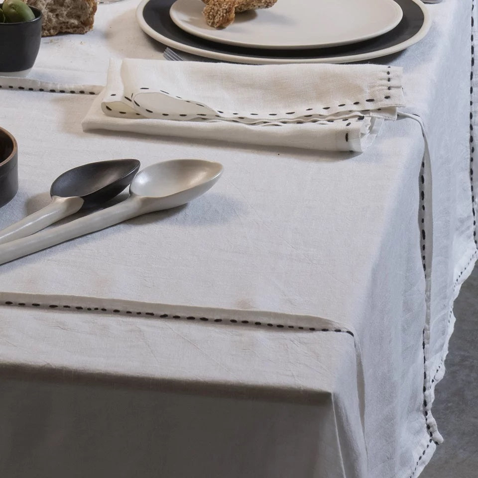 Weave – servet set van 2 - rice and black