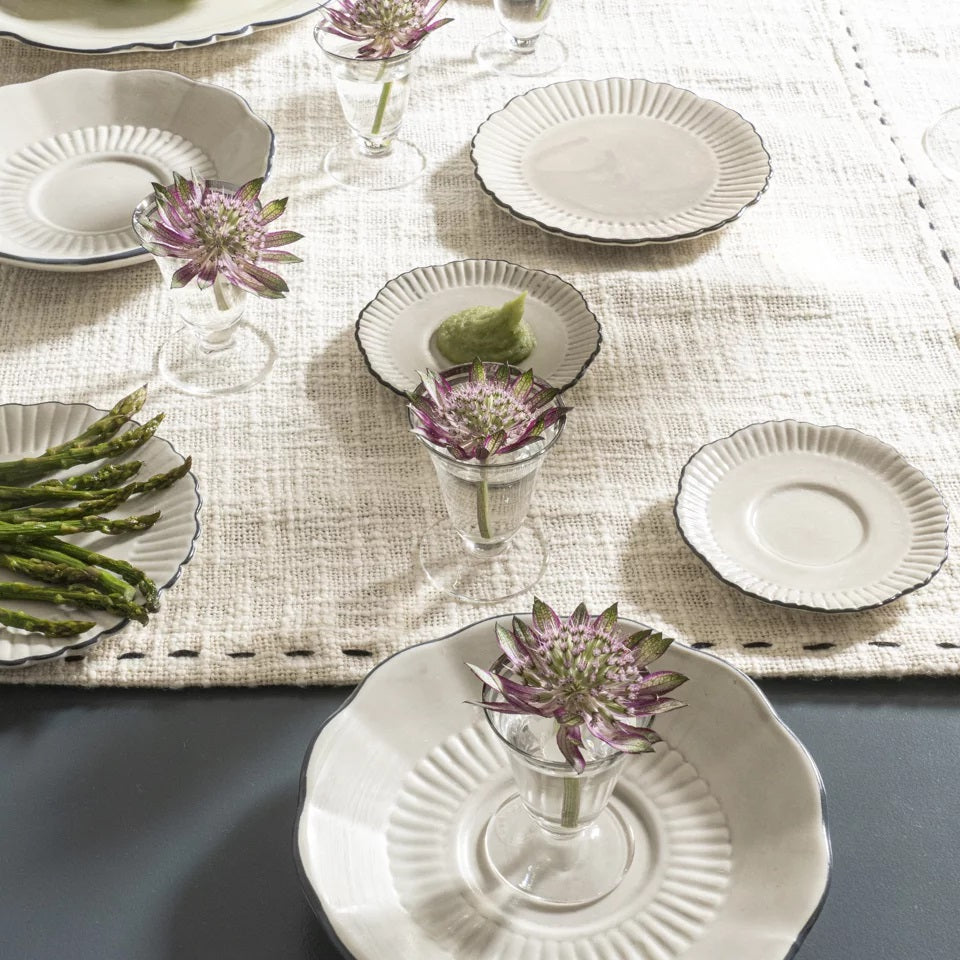 Weave – tafelkleed khadi – oat and black