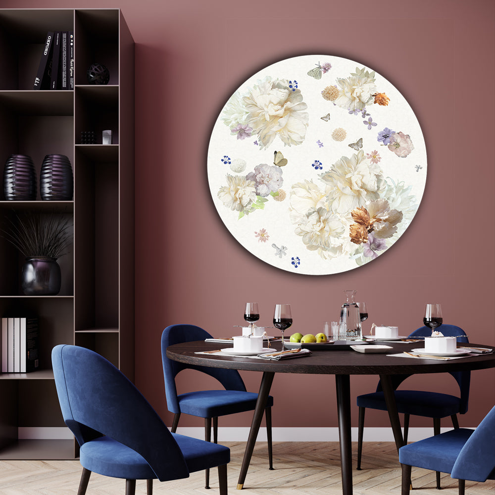 Behangcirkel ⌀ 100 cm White Baroque